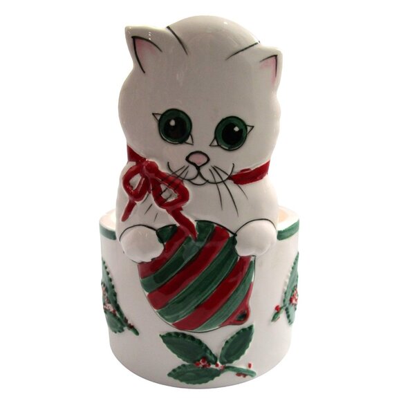 Christmas Kitten Wine Bottle Coaster Andrea West Sigma The Tastesetter Vintage - Picture 1 of 16